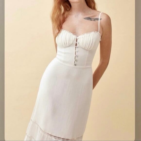 Reformation Harvest Dress in Ivory Size 16 - Picture 7 of 9